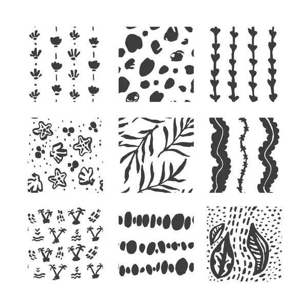 Conjunto de texturas dibujadas a mano, pinceladas — Vector de stock