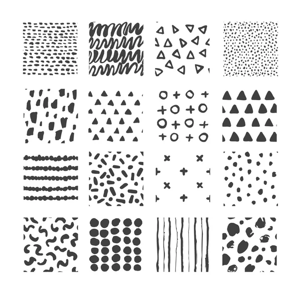 Set of Hand drawn textures, brush strokes — Stock Vector