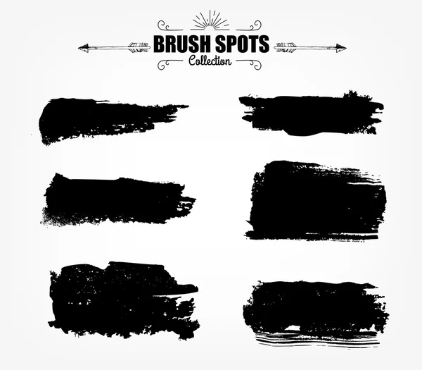 Large set Ink brush grunge strokes — Stock Vector