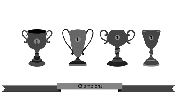 Winnaar goblets pictogrammen — Stockvector