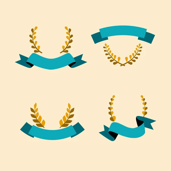 Corona ganadora, emblema de cinta — Vector de stock