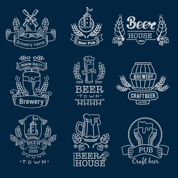 Set of beer labels, Vintage banners — Stock Vector