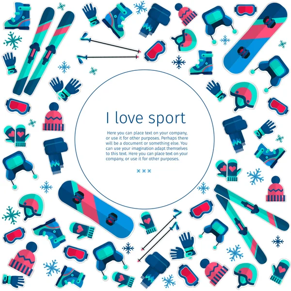 Colección de deportes de invierno — Vector de stock