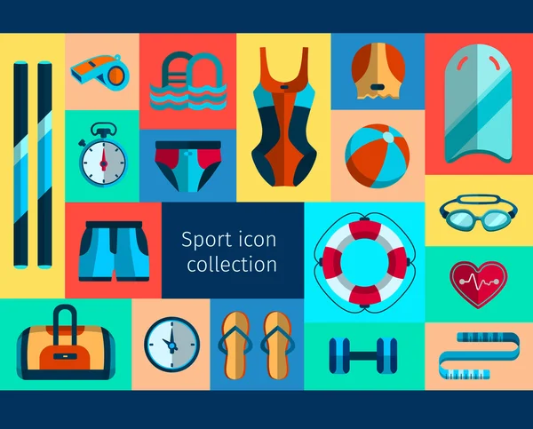 Natación deporte colección conjunto — Vector de stock