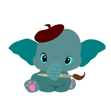 Küçük çizgi film fil sanatçı