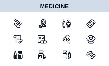 Medicine Professional Modern Satır Simgesi Eşsiz Minimal Vektör Tasarımı