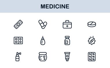 Medicine Professional Modern Satır Simgesi Eşsiz Minimal Vektör Tasarımı