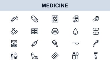 Medicine Professional Modern Satır Simgesi Eşsiz Minimal Vektör Tasarımı