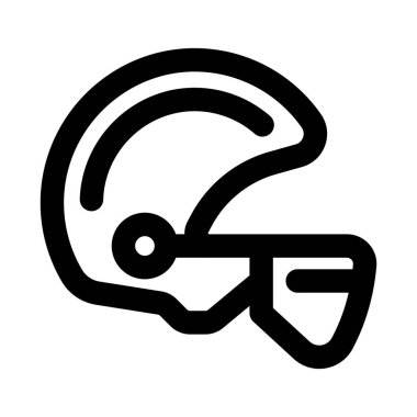 Spor ve güvenlik tasarımı için düz ana hatlı futbol başlığı simgesi