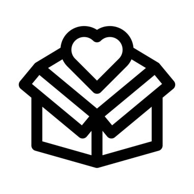 Gift Box Love modern icon for professional and creative romance and celebration projects