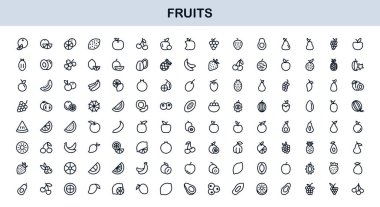 Fruits Line Icon Collection. Professional, simple, and unique vector pack showcasing healthy fruit concepts with clean and stylish design element