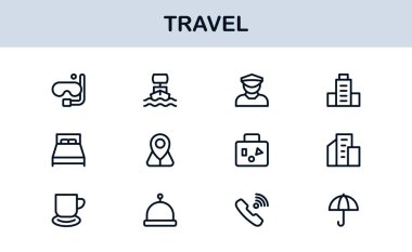 Vibrant Travel Icons. Modern Vector Set for Tourism, Adventure, and Vacation Projects Perfect for Designers