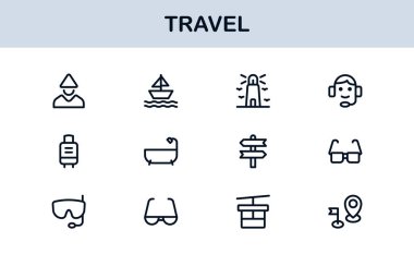 Vibrant Travel Icons. Modern Vector Set for Tourism, Adventure, and Vacation Projects Perfect for Designers
