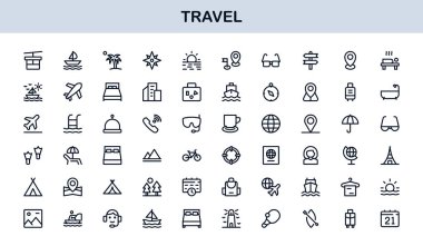 Vibrant Travel Icons. Modern Vector Set for Tourism, Adventure, and Vacation Projects Perfect for Designers