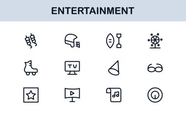 Modern Entertainment Line Icon Set Professional Vector Collection of Minimal Unique Symbols for Creative Media Industry