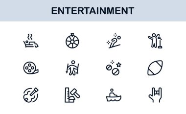 Modern Entertainment Line Icon Set Professional Vector Collection of Minimal Unique Symbols for Creative Media Industry