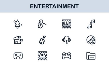 Modern Entertainment Line Icon Set Professional Vector Collection of Minimal Unique Symbols for Creative Media Industry