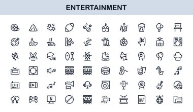 Modern Entertainment Line Icon Set Professional Vector Collection of Minimal Unique Symbols for Creative Media Industry
