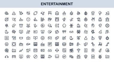 Modern Entertainment Line Icon Set Professional Vector Collection of Minimal Unique Symbols for Creative Media Industry