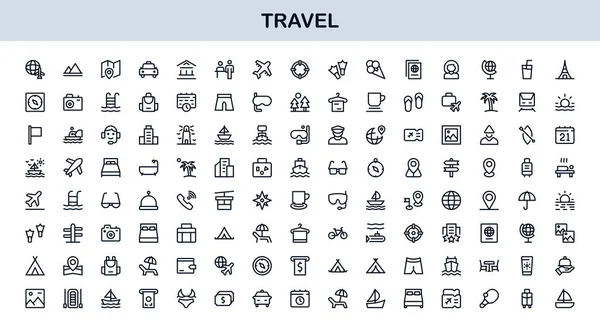 Vibrant Travel Icons. Modern Vector Set for Tourism, Adventure, and Vacation Projects Perfect for Designers