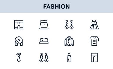 Fashion Industry Modern Professional Line Icon Pack Sleek Minimal Vector Set Featuring Clothing and Accessories