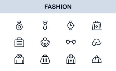 Fashion Industry Modern Professional Line Icon Pack Sleek Minimal Vector Set Featuring Clothing and Accessories