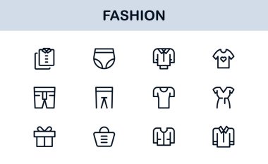 Fashion Industry Modern Professional Line Icon Pack Sleek Minimal Vector Set Featuring Clothing and Accessories