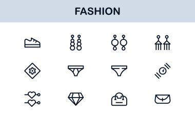 Fashion Industry Modern Professional Line Icon Pack Sleek Minimal Vector Set Featuring Clothing and Accessories