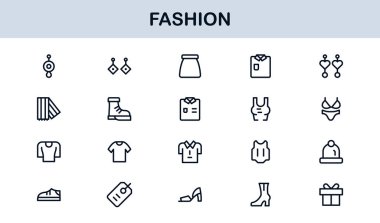 Fashion Industry Modern Professional Line Icon Pack Sleek Minimal Vector Set Featuring Clothing and Accessories