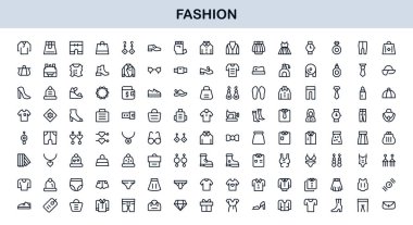 Fashion Industry Modern Professional Line Icon Pack Sleek Minimal Vector Set Featuring Clothing and Accessories