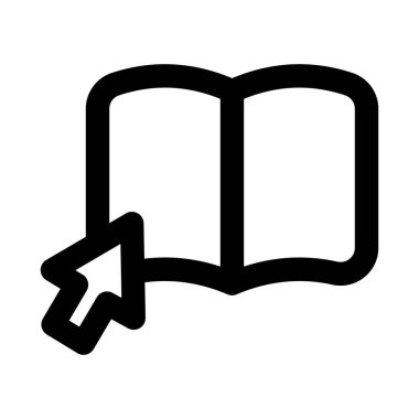 Flat Minimal eBook Icon Modern Outline Symbol for Digital Books and Reading