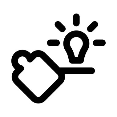 Flat Minimal Puzzle Light Icon Modern Outline Symbol for Idea, Creativity, and Solution