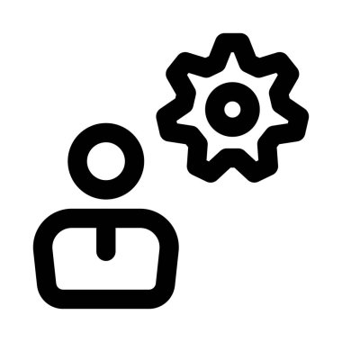 Admin Bold Outline Icon with Creative Design for Management, Control, and Settings