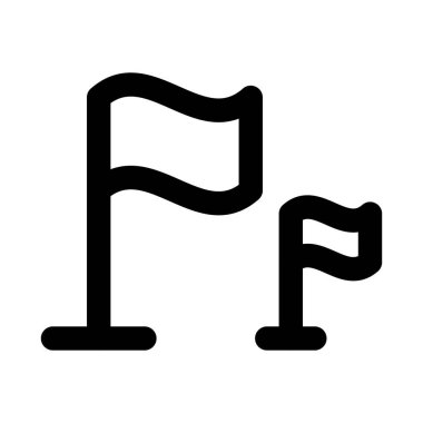 Flag Bold Outline Icon with Vibrant Design for Symbol, Country, and Marking