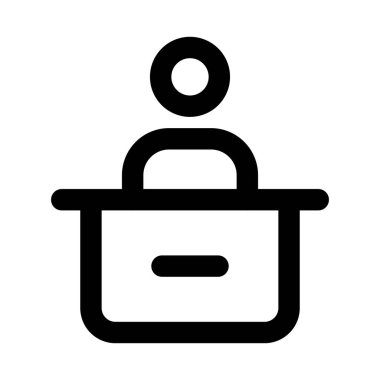 Front Desk Icon, Creative Outline Design for Reception, Service, Assistance, and Office
