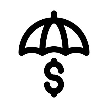 Financial Security Icon, Elegant Outline Design for Money, Safety, and Protection