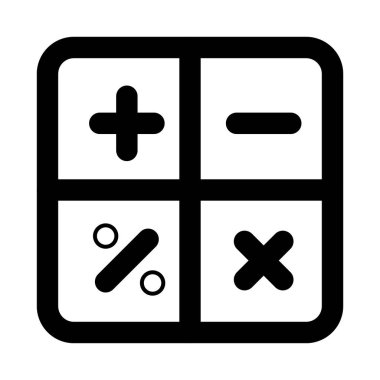 Modern Düz Hesaplayıcı Simgesi Matematik ve Finans Aracı Sembolü