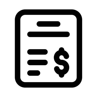 Modern Daire Faturalama ve Ödeme Simgesi Minimum Taslak Finans ve Fatura Sembolü