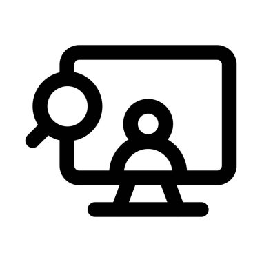 Modern Flat HR Araştırma Simgesi Minimum Taslak Çalışan Analizi Sembolü