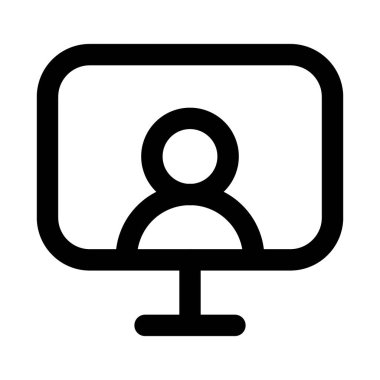 İletişim ve Toplantılar için Görüntü Çağrısı Simgesi Çevrimiçi Ana Hattı