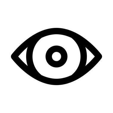 Görme, görme ve modern görsel gözlem tasarımını temsil eden göz düzlüğü minimal tasarım simgesi