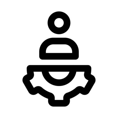 Kullanıcı Yönetimi düz minimal taslak simgesi hesap kontrolü, takım organizasyonu ve modern dijital yönetim tasarımı temsil eden