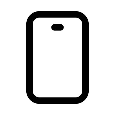 Akıllı telefon kullanımı, iletişim ve modern dijital teknoloji tasarımını temsil eden mobil aygıt yassı minimal dış hat simgesi