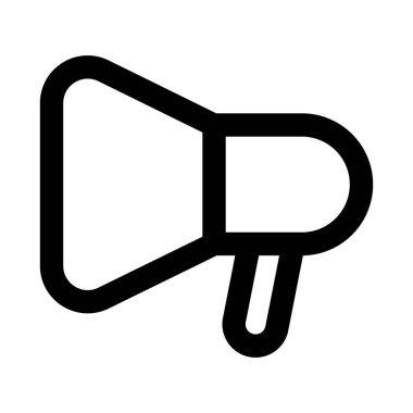 Megafon düz taslak simgesi anonsu, tanıtımını ve modern iletişim tasarımını temsil eder