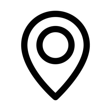 Konum düz minimal dış hat simgesi harita navigasyonu, GPS ve modern konum izleme tasarımı