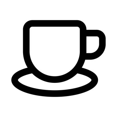 Çay fincanı yassı taslak taslak ikonu içecek, rahatlama ve modern yaşam tarzı tasarımı temsil eder