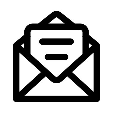Dijital iletişimi, mesajlaşmayı ve modern yazışmaları temsil eden e-posta düz minimal ana hat simgesi