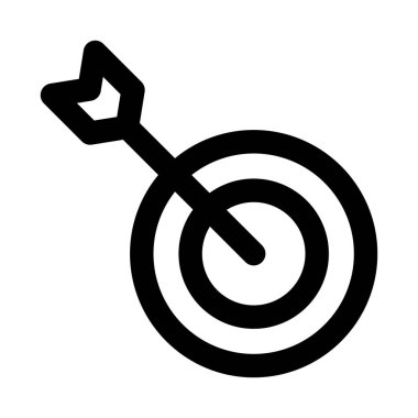 Hedef düz minimal ana hat simgesi hedef, odaklanma ve modern başarı tasarımı temsil ediyor