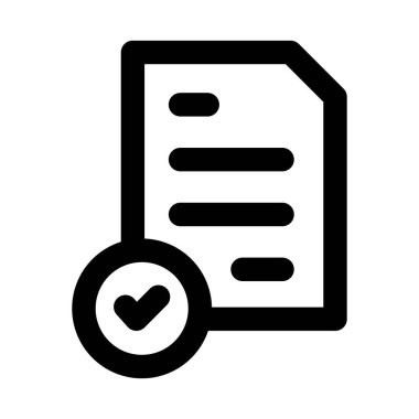 Anket, Onaylanmış Belge, Dosya Kabul simgesi temiz modern ana hatlar biçiminde sunum, belge onayı ve dosya yönetim süreci