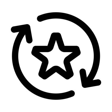 Güncellemeleri, senkronizasyonu ve dinamik kullanıcı etkileşimlerini temsil eden Star Refresh Arrow Yeniden Yükle